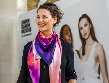 Leona Lengyel scarves at London Fashion Weekend