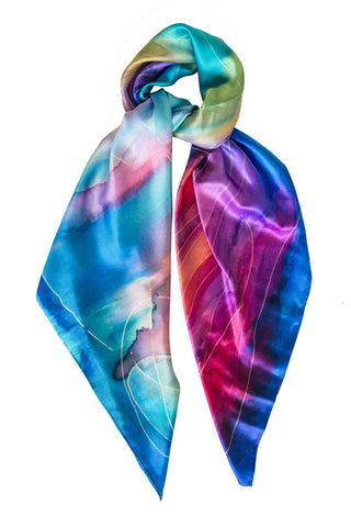 silk scarf: Limit of Love in multi colour