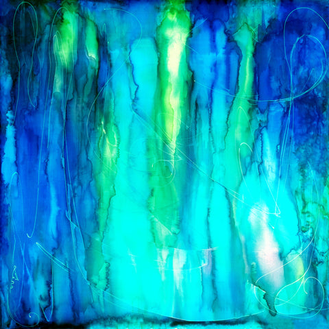 silk pocket square: Blue Serenity in turquoise