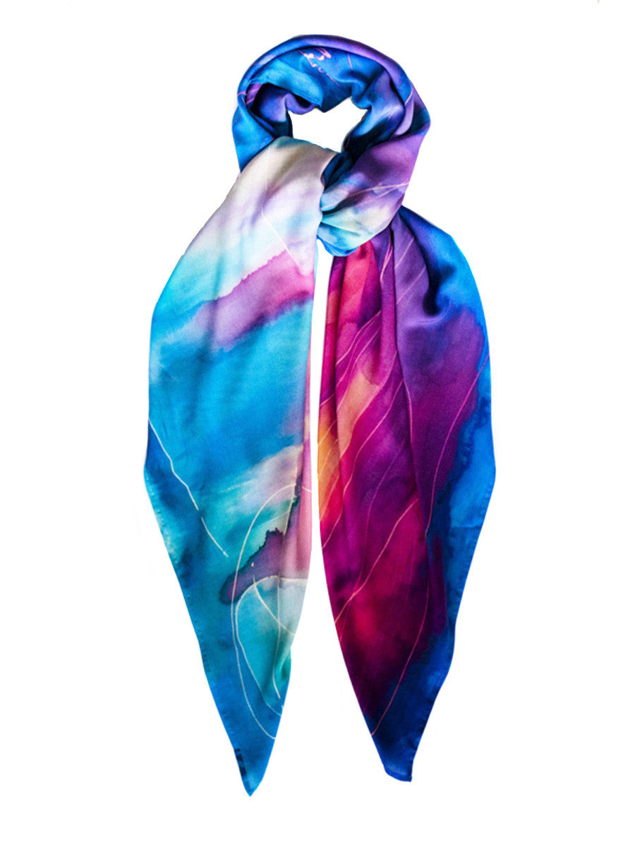 rayon scarf: Rainbow maker in multi colour – leona lengyel
