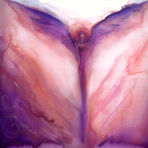 rayon scarf: Iris in blush pink
