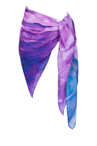 rayon scarf: Beyond The End in purple