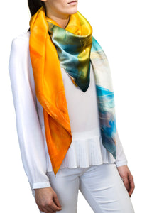 silk scarf: Limit of Love in multi colour