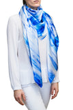 silk scarf: Walking in the Rain in blue