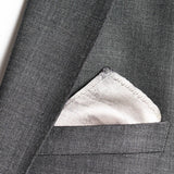 silk pocket square: Sky Is The Limit in silver