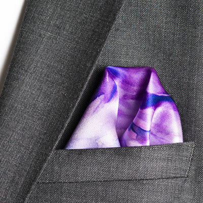 silk pocket square: Beyond The End in green