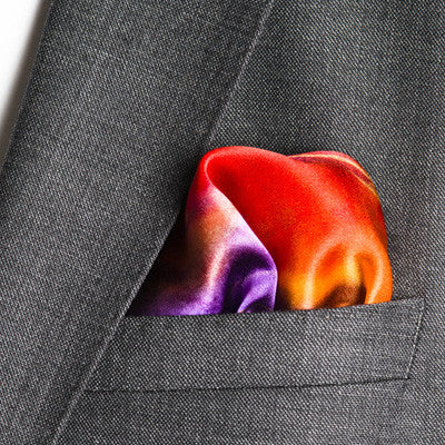 silk pocket square: Rainbow Maker in multi colour