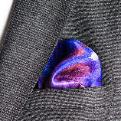 silk pocket square: Purple Rain