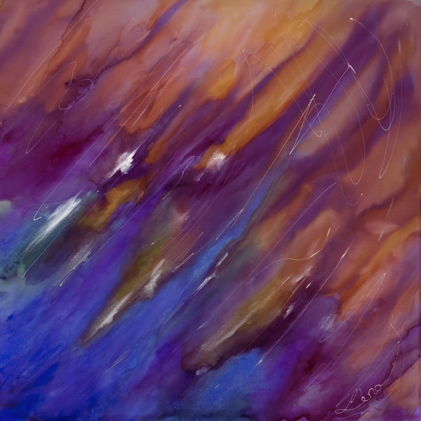 silk pocket square: Purple Rain