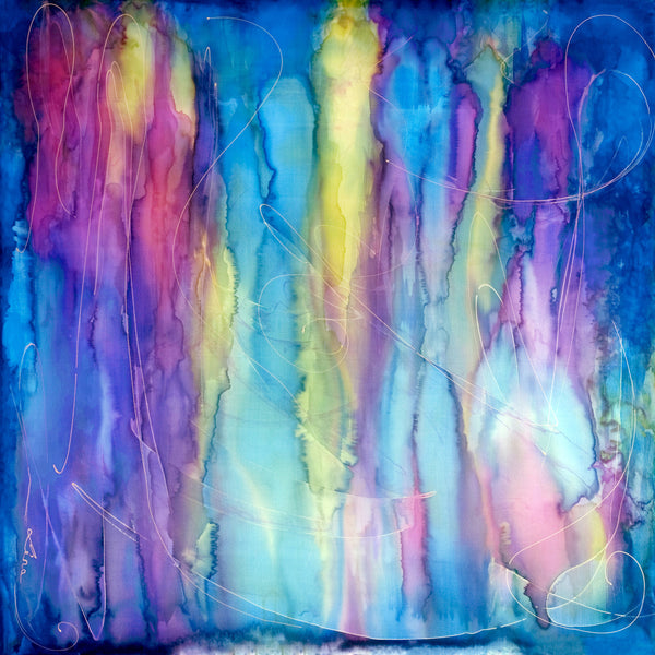silk pocket square: Rainbow Maker in multi colour