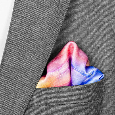 silk pocket square: Rainbow Maker in multi colour