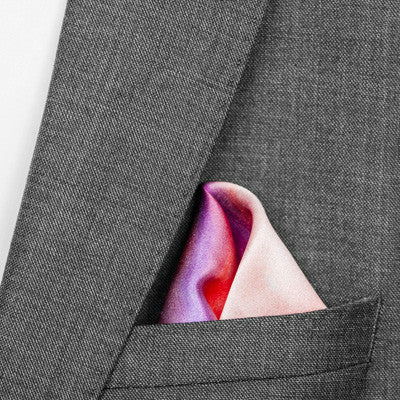 silk pocket square: Iris in blush pink