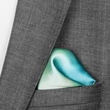 silk pocket square: Iris in green