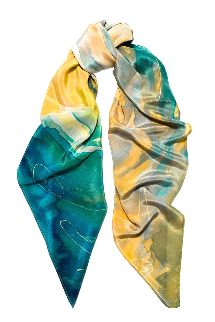 silk scarf: Valencia in turquoise